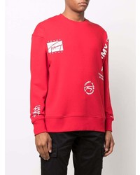 rotes bedrucktes Sweatshirt von Tommy Jeans