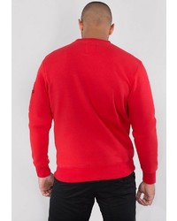 rotes bedrucktes Sweatshirt von Alpha Industries