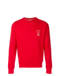 rotes bedrucktes Sweatshirt von AMI Alexandre Mattiussi