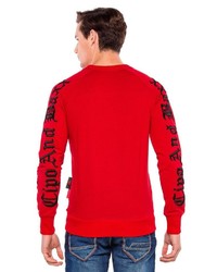 rotes bedrucktes Sweatshirt von Cipo & Baxx