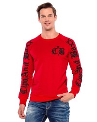 rotes bedrucktes Sweatshirt von Cipo & Baxx