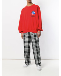 rotes bedrucktes Sweatshirt von Gosha Rubchinskiy