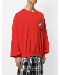 rotes bedrucktes Sweatshirt von Gosha Rubchinskiy