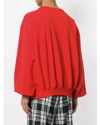 rotes bedrucktes Sweatshirt von Gosha Rubchinskiy