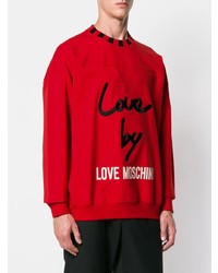 rotes bedrucktes Sweatshirt von Love Moschino