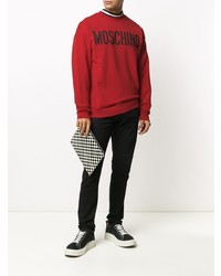 rotes bedrucktes Sweatshirt von Moschino