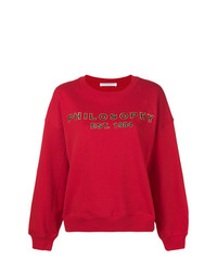 rotes bedrucktes Sweatshirt von Philosophy di Lorenzo Serafini