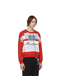 rotes bedrucktes Sweatshirt von Moschino