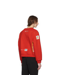 rotes bedrucktes Sweatshirt von Moschino