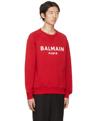 rotes bedrucktes Sweatshirt von Balmain