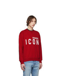 rotes bedrucktes Sweatshirt von DSQUARED2