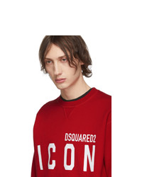 rotes bedrucktes Sweatshirt von DSQUARED2