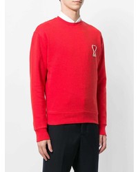 rotes bedrucktes Sweatshirt von AMI Alexandre Mattiussi