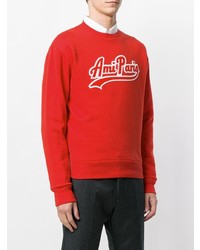 rotes bedrucktes Sweatshirt von AMI Alexandre Mattiussi