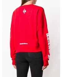 rotes bedrucktes Sweatshirt von Marcelo Burlon County of Milan
