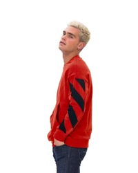 rotes bedrucktes Sweatshirt von Tom Barron