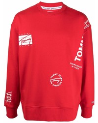 rotes bedrucktes Sweatshirt von Tommy Jeans