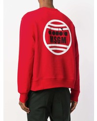 rotes bedrucktes Sweatshirt von MSGM