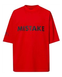 rotes bedrucktes T-Shirt mit einem Rundhalsausschnitt von A BETTER MISTAKE