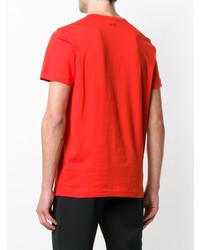 rotes bedrucktes T-Shirt mit einem Rundhalsausschnitt von BOSS HUGO BOSS