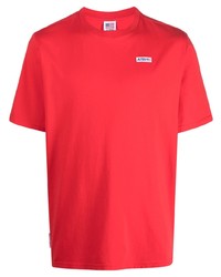 rotes bedrucktes T-Shirt mit einem Rundhalsausschnitt von AUTRY