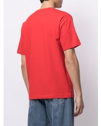 rotes bedrucktes T-Shirt mit einem Rundhalsausschnitt von *BABY MILO® STORE BY *A BATHING APE®