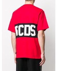 rotes bedrucktes T-Shirt mit einem Rundhalsausschnitt von Gcds