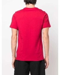 rotes bedrucktes T-Shirt mit einem Rundhalsausschnitt von Nike