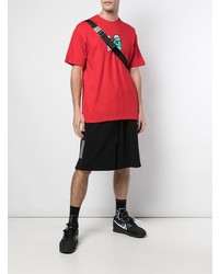 rotes bedrucktes T-Shirt mit einem Rundhalsausschnitt von Supreme