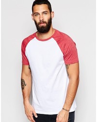 rotes bedrucktes T-Shirt mit einem Rundhalsausschnitt von Asos