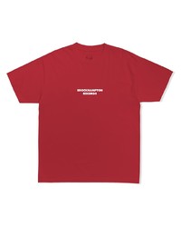rotes bedrucktes T-Shirt mit einem Rundhalsausschnitt von Brockhampton