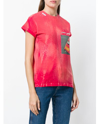 rotes bedrucktes T-Shirt mit einem Rundhalsausschnitt von Forte Dei Marmi Couture