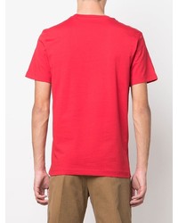 rotes bedrucktes T-Shirt mit einem Rundhalsausschnitt von Diesel