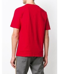 rotes bedrucktes T-Shirt mit einem Rundhalsausschnitt von Loewe