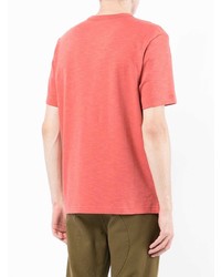 rotes bedrucktes T-Shirt mit einem Rundhalsausschnitt von PS Paul Smith