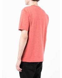 rotes bedrucktes T-Shirt mit einem Rundhalsausschnitt von PS Paul Smith