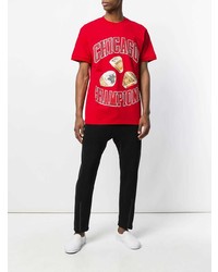 rotes bedrucktes T-Shirt mit einem Rundhalsausschnitt von Ih Nom Uh Nit