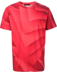 rotes bedrucktes T-Shirt mit einem Rundhalsausschnitt von Christopher Kane