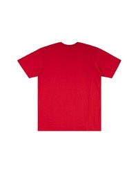 rotes bedrucktes T-Shirt mit einem Rundhalsausschnitt von Supreme