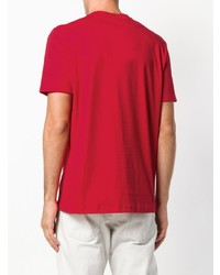 rotes bedrucktes T-Shirt mit einem Rundhalsausschnitt von CK Calvin Klein