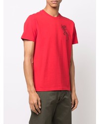 rotes bedrucktes T-Shirt mit einem Rundhalsausschnitt von Kenzo