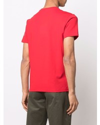 rotes bedrucktes T-Shirt mit einem Rundhalsausschnitt von Kenzo