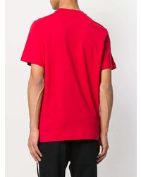 rotes bedrucktes T-Shirt mit einem Rundhalsausschnitt von Y-3