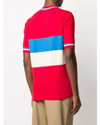 rotes bedrucktes T-Shirt mit einem Rundhalsausschnitt von Fred Perry