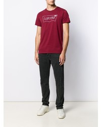 rotes bedrucktes T-Shirt mit einem Rundhalsausschnitt von Levi's