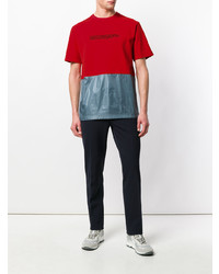 rotes bedrucktes T-Shirt mit einem Rundhalsausschnitt von Calvin Klein 205W39nyc