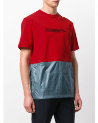 rotes bedrucktes T-Shirt mit einem Rundhalsausschnitt von Calvin Klein 205W39nyc