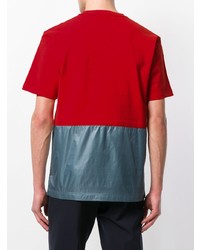 rotes bedrucktes T-Shirt mit einem Rundhalsausschnitt von Calvin Klein 205W39nyc