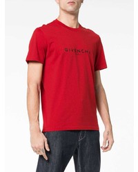 rotes bedrucktes T-Shirt mit einem Rundhalsausschnitt von Givenchy