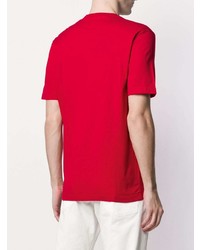 rotes bedrucktes T-Shirt mit einem Rundhalsausschnitt von DSQUARED2